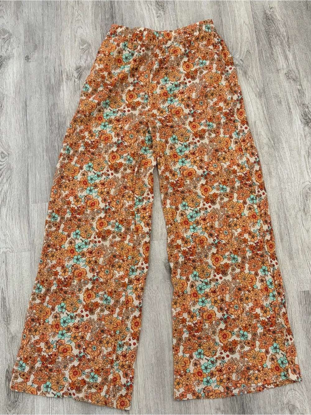 Jetty Montauk Floral Wide Leg Gauze Pants Womens Small Boho Beach Summer Hippie